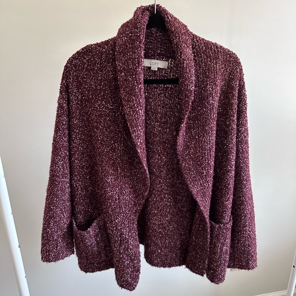 LOFT Sweaters - Loft Shawl Collar Pocket Open Cardigan